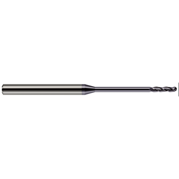 Harvey Tool Miniature End Mill - Ball - Long Reach, Long Flute, 0.0620" (1/16), Number of Flutes: 3 13862-C3